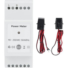 AC 90 250 V vienfāzes mērītājs, viedās enerģijas mērītājs ar 2pacs 80A skavu uz strāvas sensoriem, elektroenerģijas monitors saules fotoelementu KWH jaudas mērīšanai