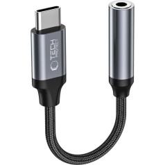 Tech-Protect USB-C - mini jack 3,5 mm adapteris - melns