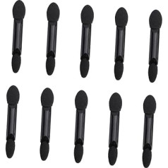 BESTYASH 10 Stück Einweg Dual Sided Lidschattenpinsel mit Schwammspitzen Praktischer Make Up für Make Up Schwarz