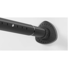 Oxdigi teleskopiskais stienis bez urbšanas dušas aizkaru sliedes 211-261 cm Nerūsējošā tērauda pagarināms aizkaru stienis stiprināšanai Nerūsējošs īpaši garš aizkaru sliedes logiem vannas istabām balkoniem veļas mazgātavām,