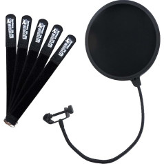 Keepdrum EMH019 Pop Filter Double Nylon Screen Shied Pop Filter + kabeļu saites