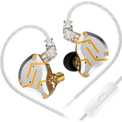 Yinyoo KZ ZS10 Pro In-Ear monitora austiņas, 4 balansētas armatūras un 1 dinamiskais draiveris (4BA un 1DD), hibrīds, Hi-Fi In-Ear austiņas, 0,75 mm 2 kontaktu kabelis, KZ austiņas
