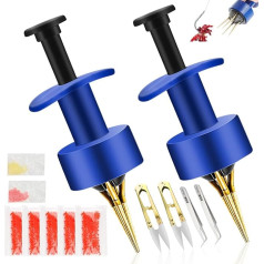 GZLFH Komplektā 2 asinsslieku klipši, 1000 mikro ēsmas elastīgie gredzeni un 2 pincetes 2 šķēres sliekas asinsslieku ēsmas fiksācijas rīks granulu nostiprināšanai