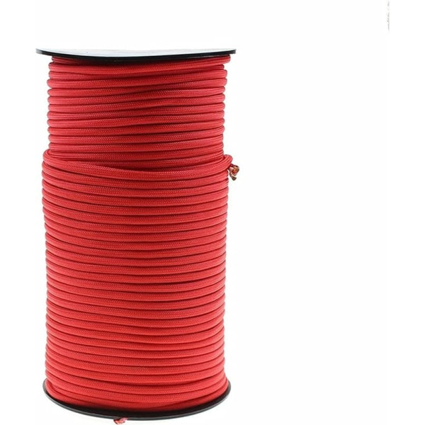 RH-HPC Augstas stiprības kāpšanas virve 328ft 550 9-core Rope 4mm āra poliestera izpletņu kabelis Kempings izdzīvošanas izdzīvošanas lietussargu telts komplekts Āra kāpšana (krāsa: sarkana, garums (m) : 328FT)