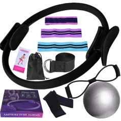 Pilates Essentials komplekts sievietēm, Jogas Essentials komplekti sievietēm, Pilates aprīkojums mājas apmācībai, Booty Bands, astoņas pretestības lentes, jogas lentes stiepšanai