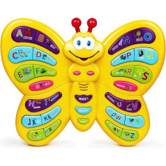 Vorschule ABC Lernspielzeug, Interaktives pädagogisches Schmetterlingsspielzeug für Kleinkinder, Tiergeräusche & Musik, Frühe Entwicklung Sehen und Sagen Babyspielzeug für 3 Jahre alte Jungen