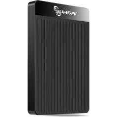 SUHSAI Pārnēsājamais ārējais cietais disks USB 3.1 2,5 collu kabatas atmiņā 320 GB cietais disks Slim cietais disks saderīgs ar MacBook, PC, klēpjdatoru, galddatoru, Chromebook (melns)