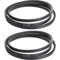 sourcing map 3L590 Classic gewickelter Gummi-Keilriemen, 1499 mm Außenumfang, 3L-Profil-Keilriemen, 0,95 cm Breite 2,2 cm Höhe, 2 Stück