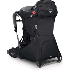 Osprey Poco bērnu nēsātājs - luksusa bērnu sēdeklītis - iebūvēts saulessargs - elpojoša balstiekārta - regulējams stiprinājums - Mašīnā mazgājams slinkuma spilventiņš - Bluesign apstiprināti materiāli, melns