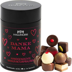 Hallingers Danke Mama - Mātes dienas dāvanas Šokolādes dāvanas, kas gatavotas ar rokām bez alkohola no smalka kakao Mātes dienai mammai (skārda) - dāvanu idejas Ziemassvētki un dāvanas Adventes kalendārs | Pateicības gads