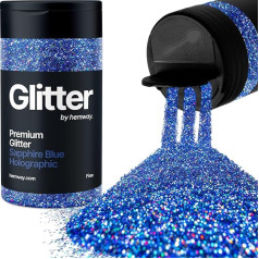 Glitter Shaker Safīra zilais hologrāfiskais sejas nagu mākslas kauss Ziemassvētku ballīšu aksesuāri Smalkas sveķu kosmētikas 130g/4,6oz
