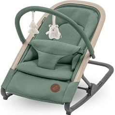 Maxi-Cosi Kori 2-in-1 bērnu šūpuļkrēsls ar rotaļlietu arku, 0-2 gadi, līdz 15 kg, bērnu šūpuļkrēsls, 3 ar vienu roku regulējamas guļus pozīcijas, viegli ievelkama siksna, viegls un kompakts, Eco Care, Beyond Green