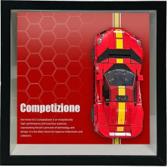 iCUANUTY displeja sienas tāfele Lego Speed Champions Ferrari 812 Competizione 76914 (bez modeļiem), dekoratīvie attēli pieaugušajiem, dāvanu ideja Lego auto sienas entuziastiem, 20,5 x 20,5 cm
