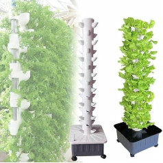 GFF 15 slāņu 45 caurumu hidroponikas torņa komplekts Hidroponiskā stādīšanas sistēma Hidroponiskā vertikālā stādīšanas sistēma Torņa hidroponika Hidroponikas hidroponikas hidroponikas audzēšanas sistēma