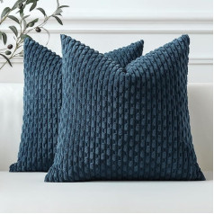 2 velvetes spilvenu pārvalku komplekts, dekoratīvie spilvenu pārvalki, mīkstie spilvenu pārvalki, dekoratīvie spilveni, dīvāna spilveni, boho dekoratīvie pārvalki, spilvenu pārvalki dīvānam, guļamistabai, viesistabai (zils, 40)