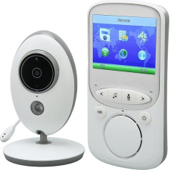 Bērnu domofons Smart Baby City Monitor ar zemu izkropļojumu 2.4 in One Long LCD HD 8 LOLS pārraides diapazons ar temperatūras sensoru guļamistabai (ES kontaktdakša)