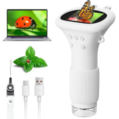 Digitālais mikroskops 1000X tālummaiņas mikroskops bērniem ar 2 collu ekrānu, 3-12 gadus vecu bērnu mikroskops, zinātniski izglītojoša rotaļlieta 3 4 5 6 6 7 8 gadus veciem bērniem