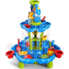 Doloowee Ūdens spēļu galds bērniem, smilšu un ūdens galds Ūdens rotaļlieta bērniem Dārza rotaļlieta zēniem un meitenēm 3 4 5 6 6 7 8 gadus veciem zēniem un meitenēm