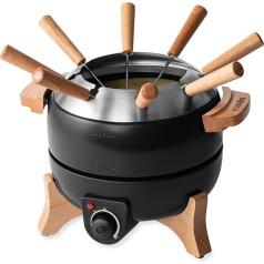 Boska Fondue komplekts Electric Party 2,3 L - Elektriskais Fondue - Siera Fondue, šokolādes Fondue, karstajam katlam, gaļas Fondue - Temperatūras kontrole - 2,3 litri - Nerūsējošais tērauds un čuguns - Fondue ierīce