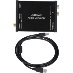 USB audio skaņas karte, GV-023 USB DAC audio pārveidotājs ar koaksiālo/Optisko/Stereo izeju USB skaņas kartes adapteris no ciparu uz analogo