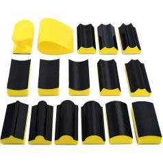 16 gab. rokas slīpēšanas kluču komplekts, 2 slīpēšanas kluči un 14 konvexas un konkave formas āķi kokapstrādei, mēbeļu restaurācijai, virsbūvju būvniecībai, amatniecībai.