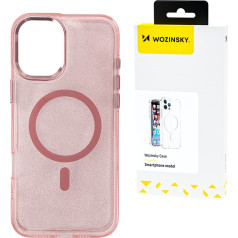 Aizsargvāciņš priekš Samsung Galaxy S25 Glitter Case with Mag Safe - rozā ar mirdzumiem