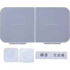 BAOFUYA Grima kastes organizators Sienas turētājs ar flip vāku turētājs kosmētikas kosmētikas kosmētikas kosmētikas turētājs ar kokvilnas pumpuriem vannas istabai (balti pelēks)