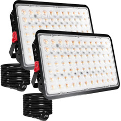 Indmird 200 W LED āra prožektors, 2 gabali, īpaši spilgts 20 000 LM LED prožektors, silti balts, 3000 K LED, Scheiwerfer prožektors, IP66 ūdensizturīgs LED āra prožektors dārziem, piebraucamajiem ceļiem