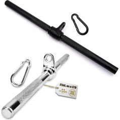 C.P. Sports bicepss tricepss stienis | 50 cm tērauda rokturis taisns | īsais stieņa vilkšanas stienis / stieņa vilkšanas stienis kabeļa vilkšanai, virves vilkšanai - mācību stienis spēka treniņiem, fitnesam, mājas sporta zālei