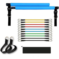 Pilates Bar Regulējams 150 lb ar 5 pretestības joslām vingrošanai Fitnesa joga Mājas Ftiness