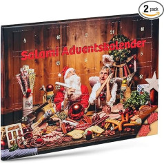 Wurstbaron® Salami Adventes kalendārs - 24 mini desu zvaigznītes un sirsniņas - 2 gab. iepakojumā