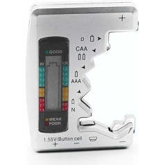 Akumulatoru testeris visām baterijām, universāls akumulatoru testeris ar LCD displeju, universāls, ieskaitot D tipa, AA tipa, N tipa, 1,5 V baterijas