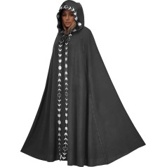 Viduslaiku Halloween kostīms sievietēm Grim Reaper kapuci Cape vīriešiem Vintage Cosplay Cape kostīmi Long Robe aksesuāri XS-L