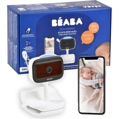 BEABA Bezvadu videomonitors ar klipu, Nomad, nakts redzamība, mobilā lietotne, krāsaina nakts gaisma, Walkie Talkie, šūpuļdziesmas, termometrs, mitruma kontrole, 6 h akumulators, Zen Nomad