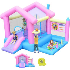 Lielā lecamaukla ar slidkalniņu un basketbola grozu, lecamaukla bērniem 3-10 gadi, lecamaukla ar pūtēju, iekštelpās un ārpus telpām