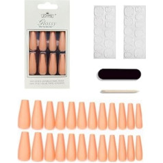 auf die Nägel gedrückt, Mandelförmige Press-On-Nägel, mittelgroß, mehrfarbig, 24er-Pack mit Nagelkleber, French(Matte S469)