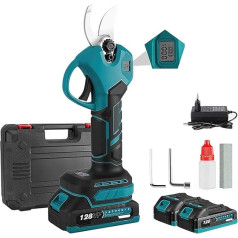 Makita 18V Akkus, Elektrische Gartenschere 30 mm, Elektrische Astschere mit 2 x 7500mAh Akkus, Gartenschere mit Display, Astscheres Akku für Gartenarbeit und Baumschnitt