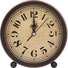 Luqeeg 5 In Retro Wake apaļš modinātājs, īpaši kluss iekšējais pulkstenis, darbināms ar akumulatoru, klasisks vintage ērts komplekts, neliels pulkstenis, kas nedarbojas, piemērots pie gultas, rakstāmgalda, guļamistabā