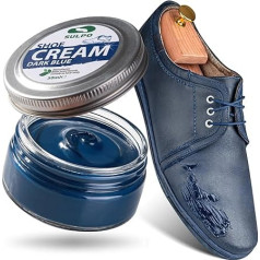 SULPO Apavu krēms tumši zils, tumši zils, tumši zils - apavu krēms - apavu spīduma krēms Ādas balzāms gludai ādai - ūdens bāzes - atsvaidzina krāsu - ādas kopšanai - īstai un mākslīgai ādai - 50 ml