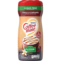 Coffee-Mate Vanilla Caramel, kafijas krēms pulverī bez cukura, kafijas krējuma pulveris - vaniļas karamele - bez cukura! Ražots ASV