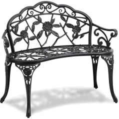 VEVOR Metāla dārza soliņš Patio Bench 987mm Park Bench Atpūtas soliņš 2118kg kravnesība 3 personas Garden Park Bench ar atzveltni un roku balstiem, Vintage Bench dārzam, parkam, pagalmam, verandai