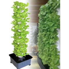 15 līmeņu 45 caurumu hidroponisko torņu komplekts Āra hidroponisko torņu komplekts ar mitruma sūkņa taimera adapteri, piemērots iekštelpām Balkons Balts