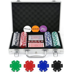 NOLIE 200 kazino pokera žetonu komplekts ar pastiprinātu alumīnija korpusu azartspēlēm (11,5 g)