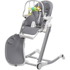 Engel & Storch Adelle bērnu krēsls, regulējams un salokāms, ar noņemamu paliktni un spēļu arku, pelēks
