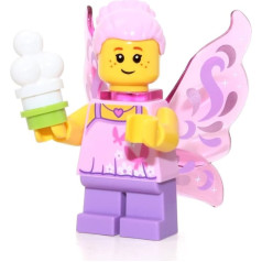 LEGO City Town Mini figūriņa - Tauriņu meitene (ar tauriņu spārniem un saldējuma kārumu) - ļoti mīļa