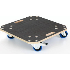 Weva Transporta rullītis 40 x 40 cm Lieljaudas ritošais dēlis 300 kg kravnesība 630° rotējošs 80 mm cietie gumijas riteņi Ražots Vācijā