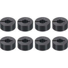 avota karte 8 Stück eingeteilte Schaftmanschette, 1/4 Zoll Bohrung, einteiliger Klemmkragen, 11/16 Zoll Außendurchmesser, 5/16 Zoll Dicke, schwarzes Oxidstahl-Set, Schraubverschluss-Kragenklemme