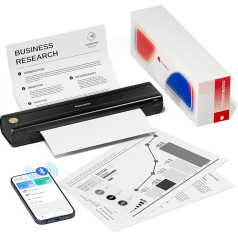 Phomemo M08E Mobilais A4 printeris kustībā - portatīvais termiskais printeris A4 bezvadu Bluetooth printeris - printeris bez tintes iOS, Android, birojam, mājai, automašīnai, skolai, kopmītnei, melns