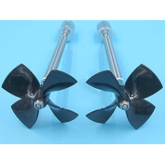 MEXWLOP 895 Motor-Antriebswellen-Integration, Edelstahl, 80 mm, 4-Blatt-Propeller, kreisförmige Achse, Links rechts, 5 mm Antriebswellen-Integration Präzisionspropeller aus Metall(15cm A komplekts)