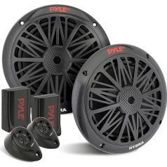 Pyle divvirzienu skaļruņu kastes ūdensizturīgs ārējais virsmas skaļrunis - 200W ārējā kaste ūdensizturīga kā laivas vai baseina skaļrunis, izturīga magnētiskās konstrukcijas mūzikas kaste, 85Hz līdz 6kHz ūdensizturīga kaste